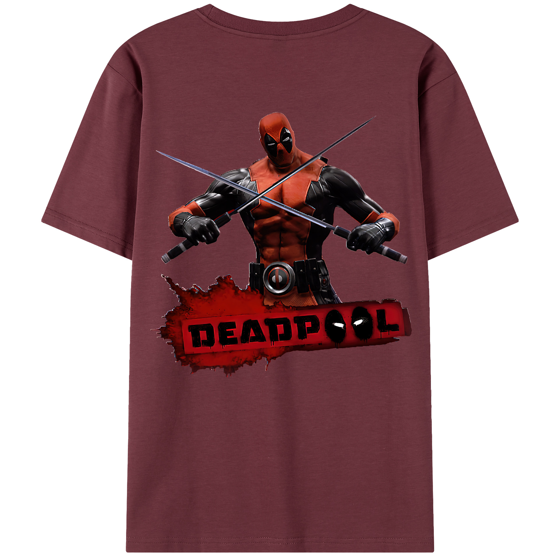 （画像用） Deadpool デッドプール 綿100％半袖Tシャツ（背面プリント）